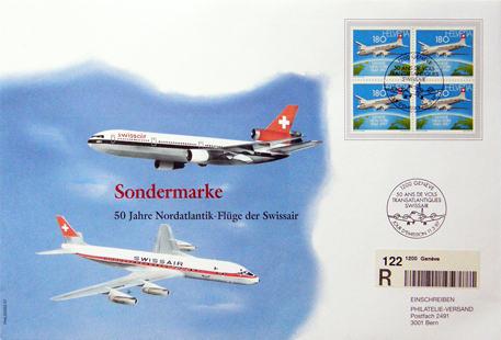 Swissair 1997 FDC Philswiss Grossbeleg